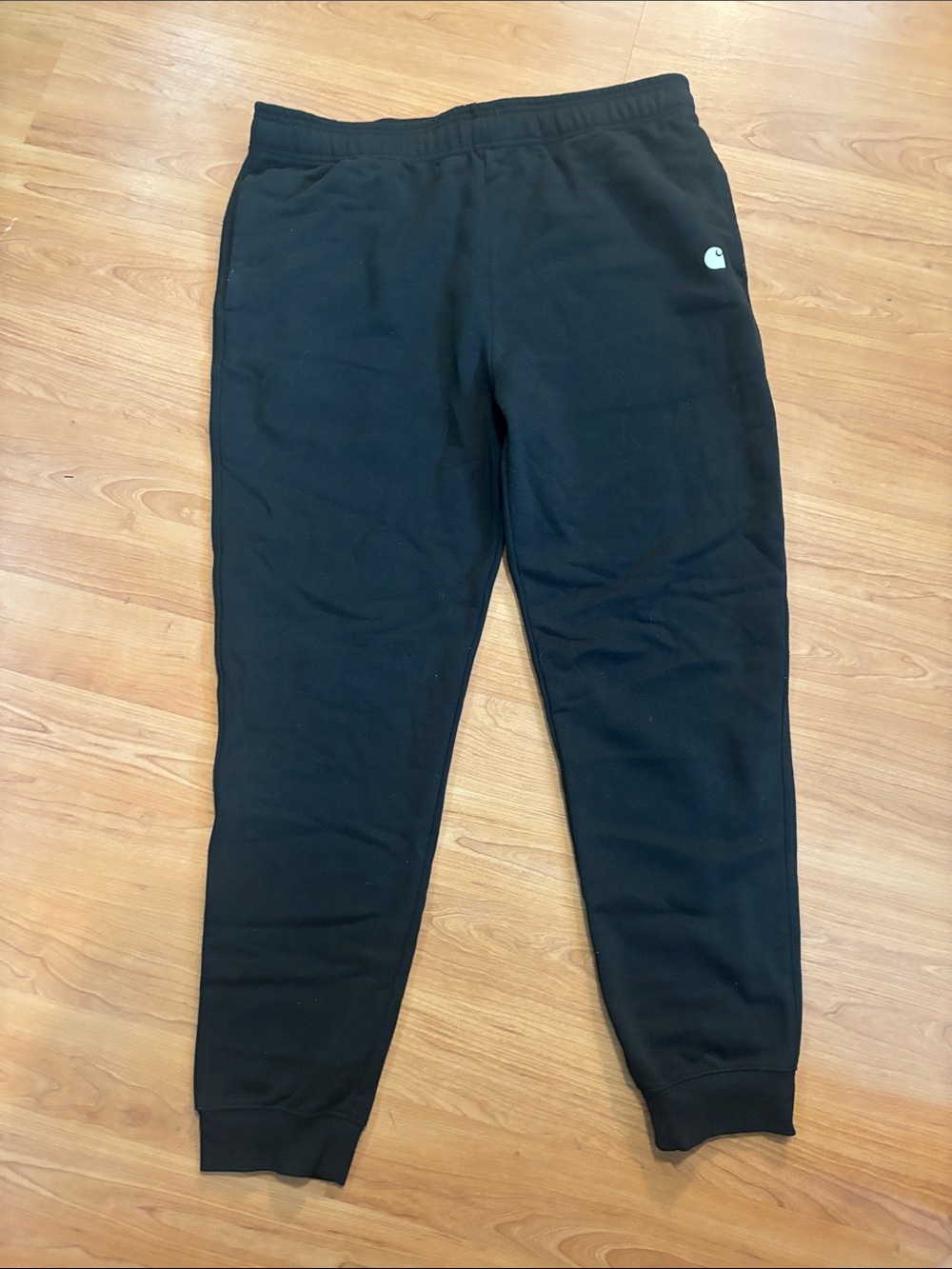 Carhartt men’s Black Fleece Joggers with Logo